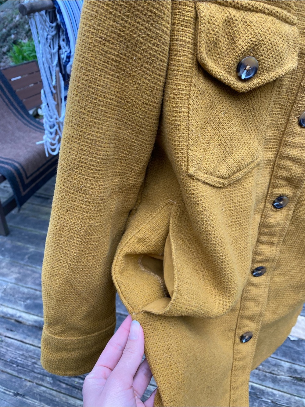 Design Lab Lord & Taylor Mustard Button-Up Shacket - Picture 4 of 10